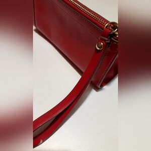 Cole Haan Red Wristlet with Gold Accents